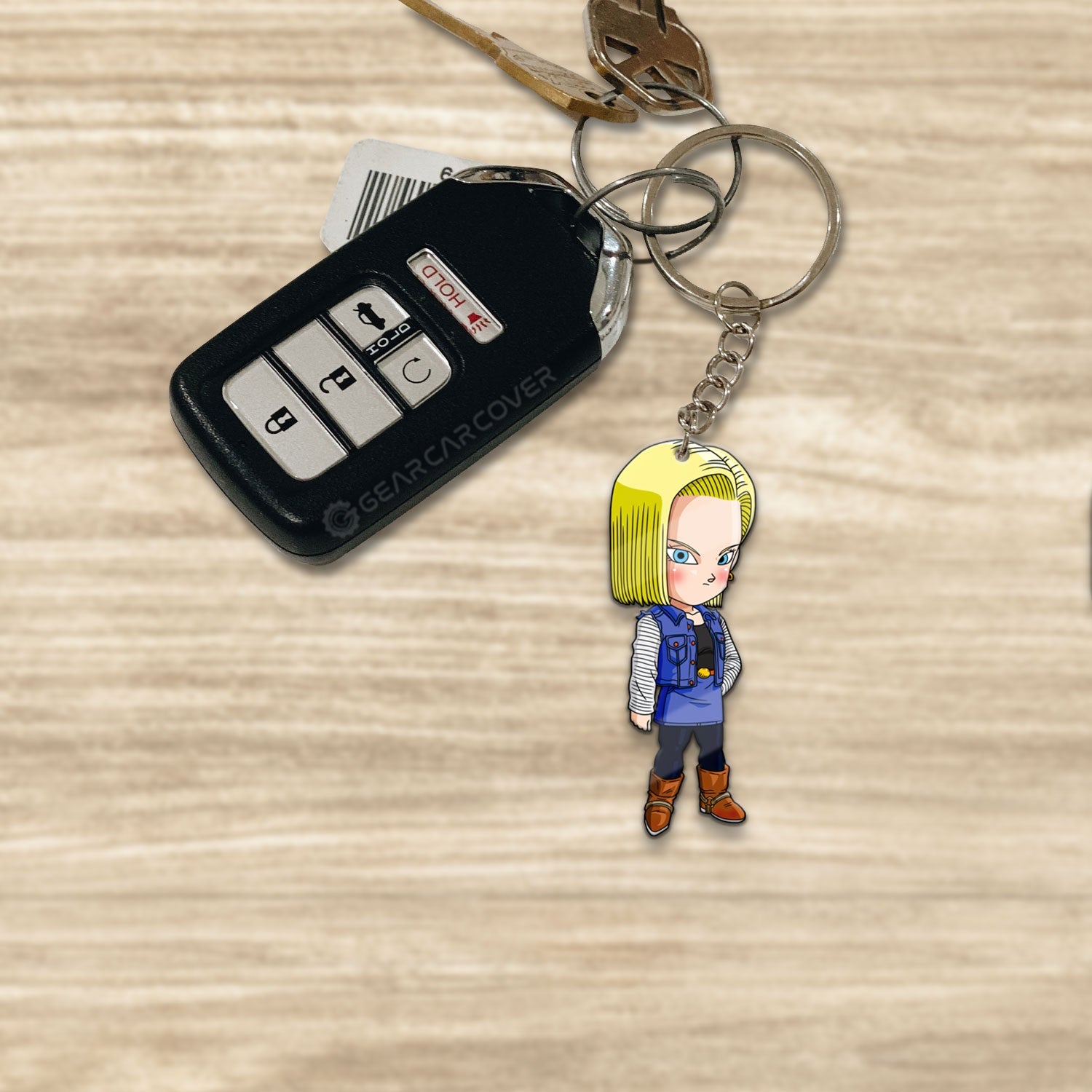 Android 18 Keychain Custom Dragon Ball Anime Car Accessories