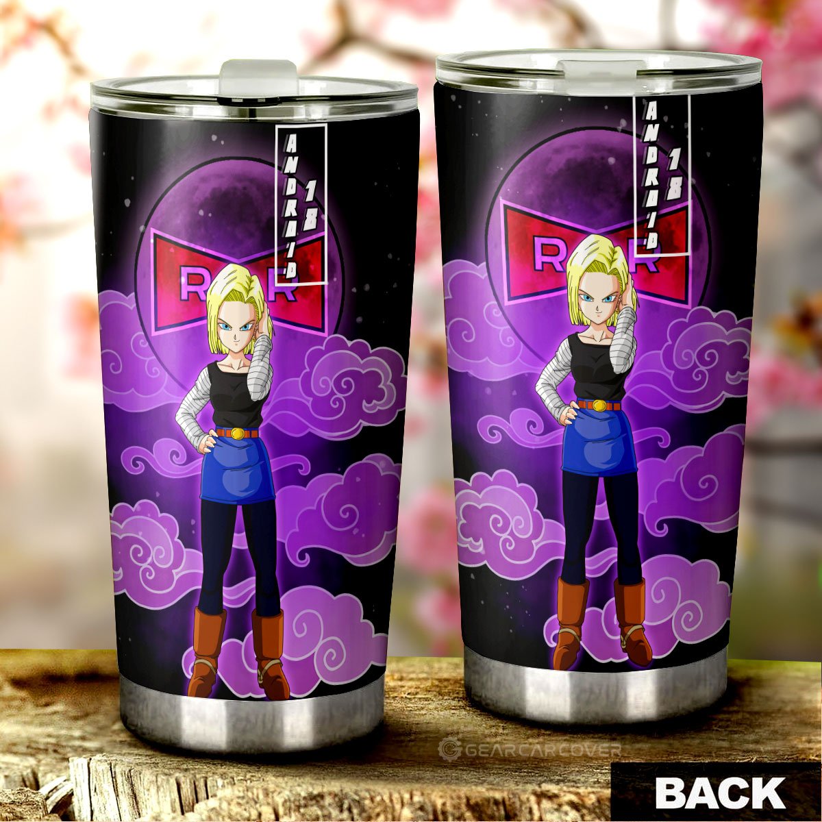 Android 18 Tumbler Cup Custom Dragon Ball Anime Car Interior Accessories - Gearcarcover - 3