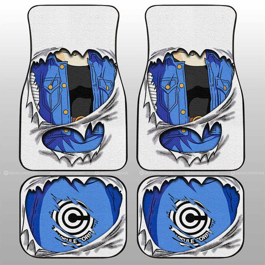 Android 18 Uniform Car Floor Mats Custom Dragon Ball Anime - Gearcarcover - 1