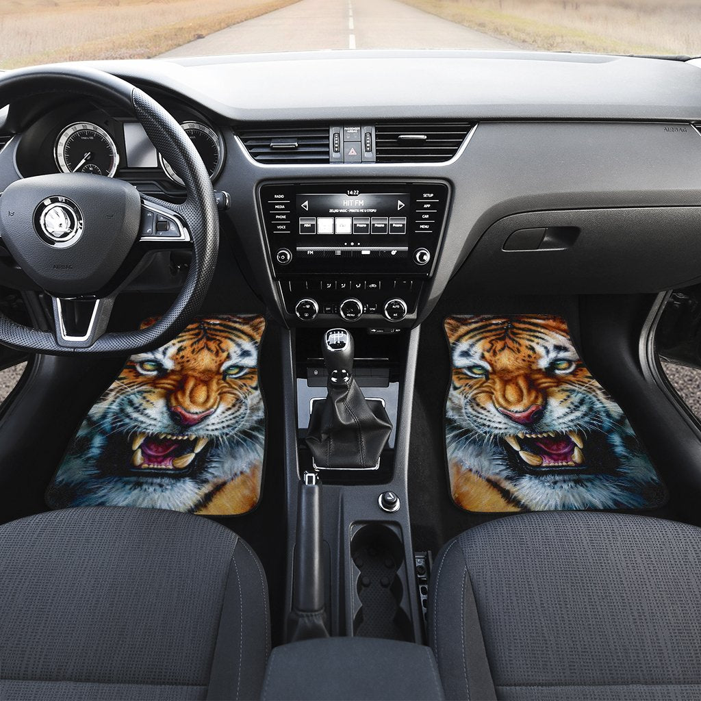 Angry Tiger Car Floor Mats Custom Wild Animal Car Accessories - Gearcarcover - 3