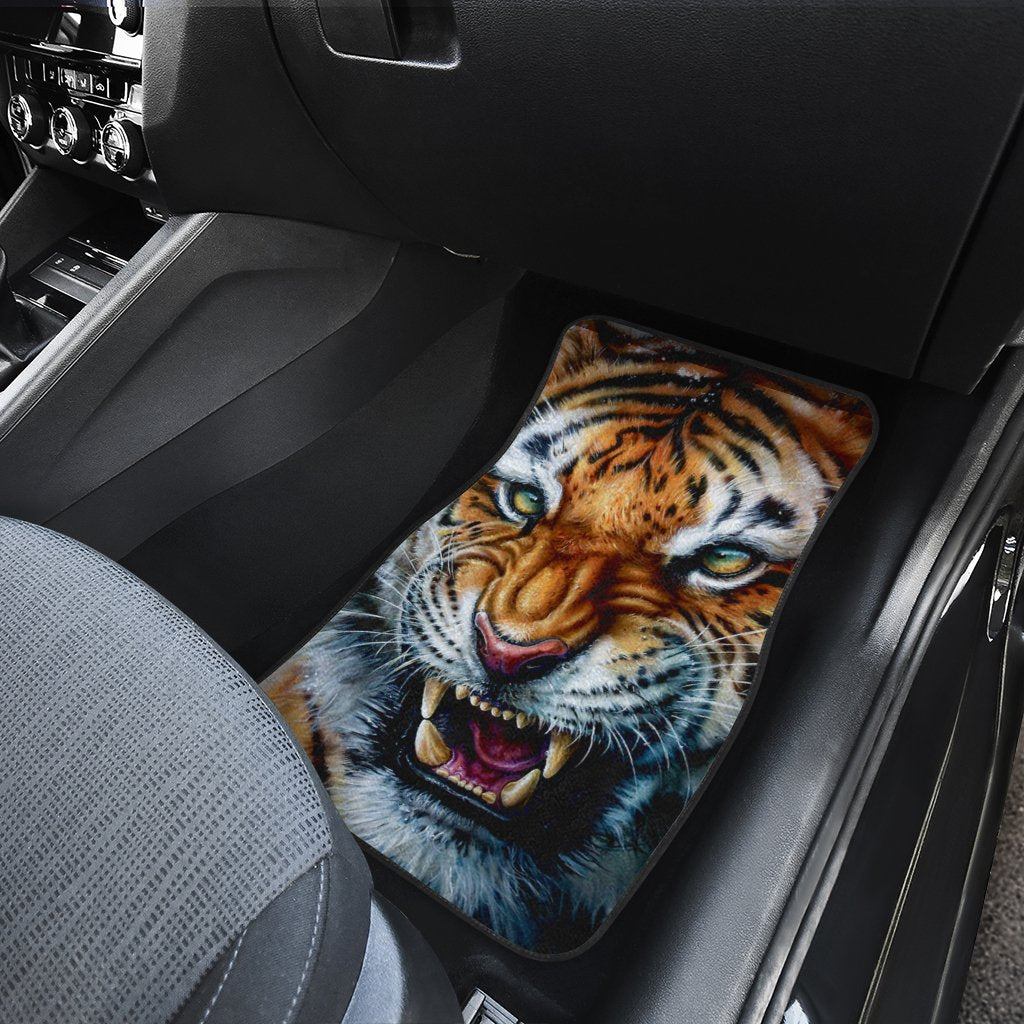 Angry Tiger Car Floor Mats Custom Wild Animal Car Accessories - Gearcarcover - 4