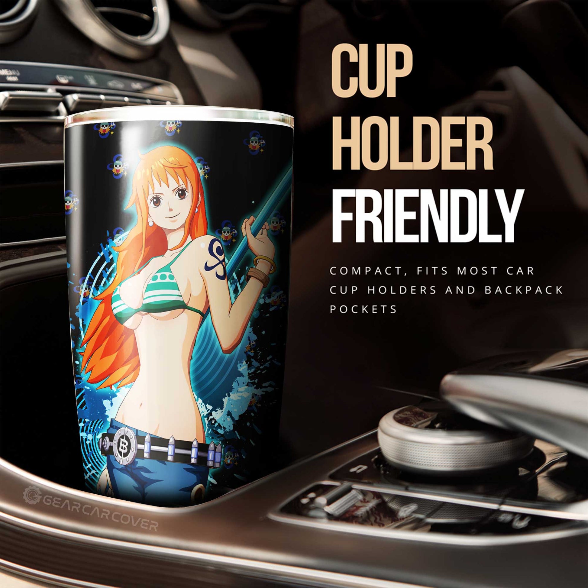 Anime Sexy Girl Nami Tumbler Cup Custom One Piece Anime - Gearcarcover - 2