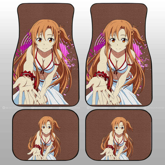 Anime Waifu Girl Asuna Yuuki Car Floor Mats Custom Sword Art Online Anime Car Accessories - Gearcarcover - 2