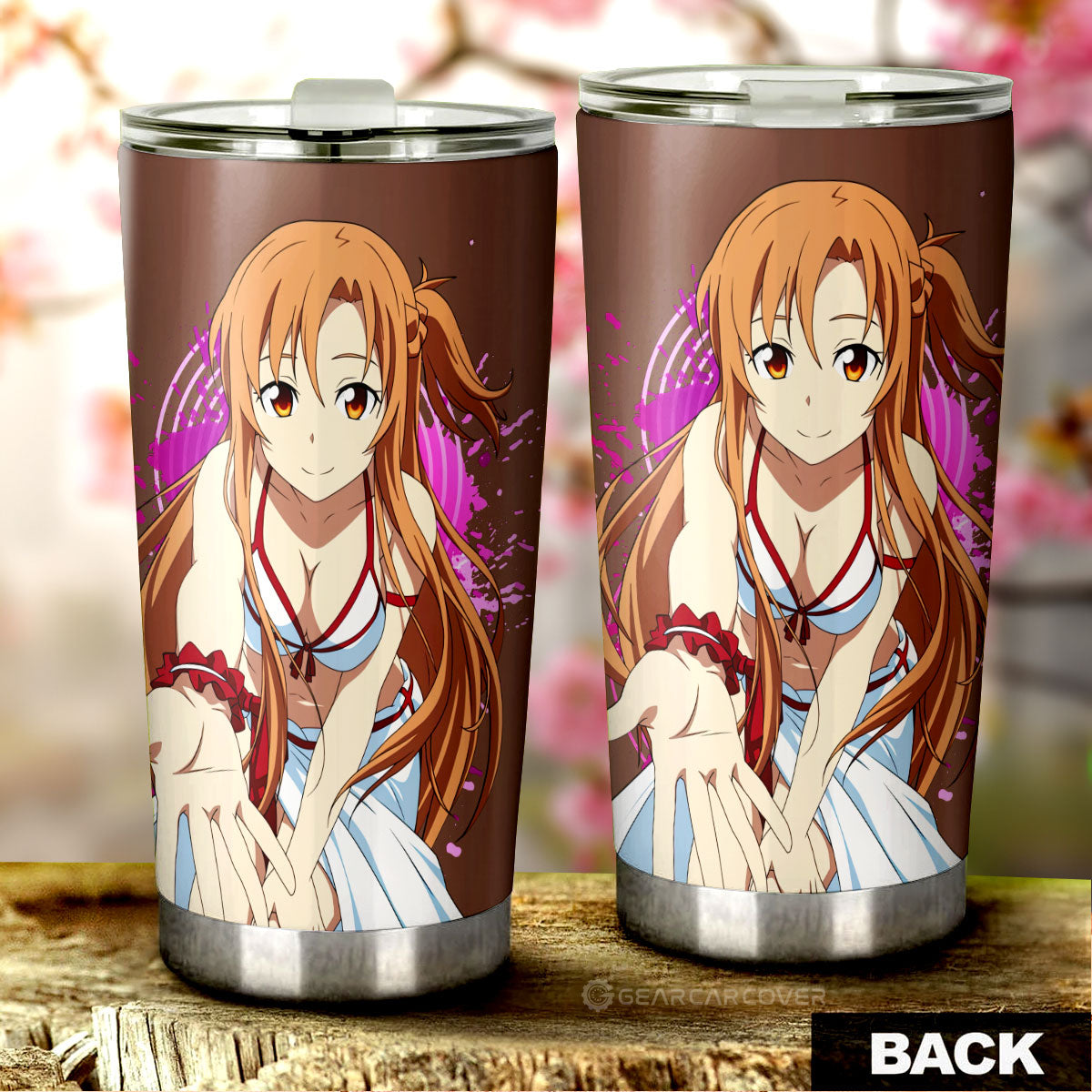 Anime Waifu Girl Asuna Yuuki Tumbler Cup Custom Sword Art Online Anime Car Accessories - Gearcarcover - 3
