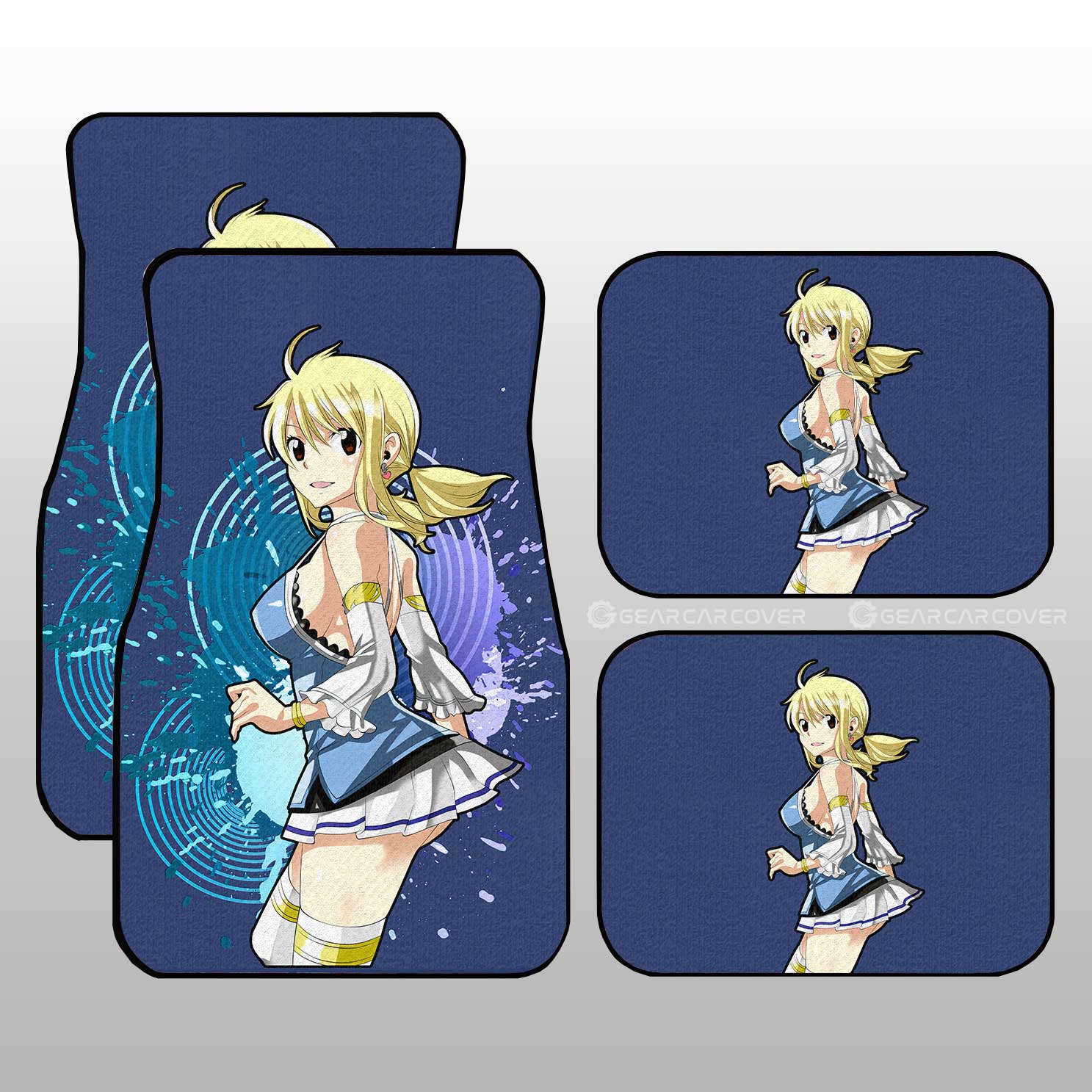 Anime Waifu Girl Lucy Heartfilia Car Floor Mats Custom Fairy Tail Anim