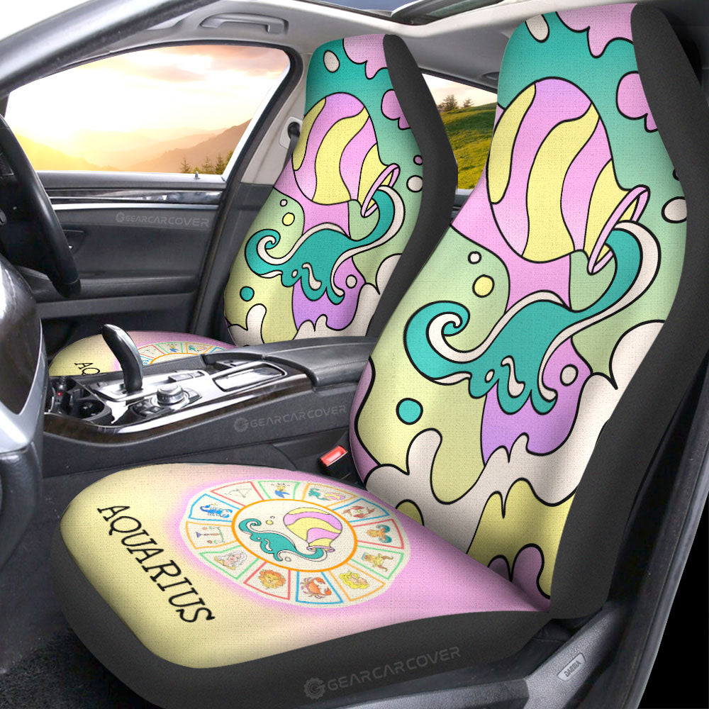 Aquarius Colorful Car Seat Covers Custom Zodiac Car Accessories - Gearcarcover - 4