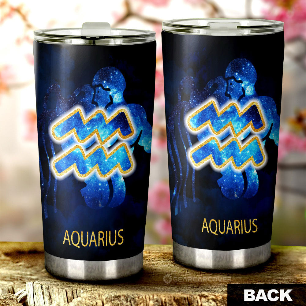 Aquarius Tumbler Cup Custom Zodiac Car Interior Accessories - Gearcarcover - 3