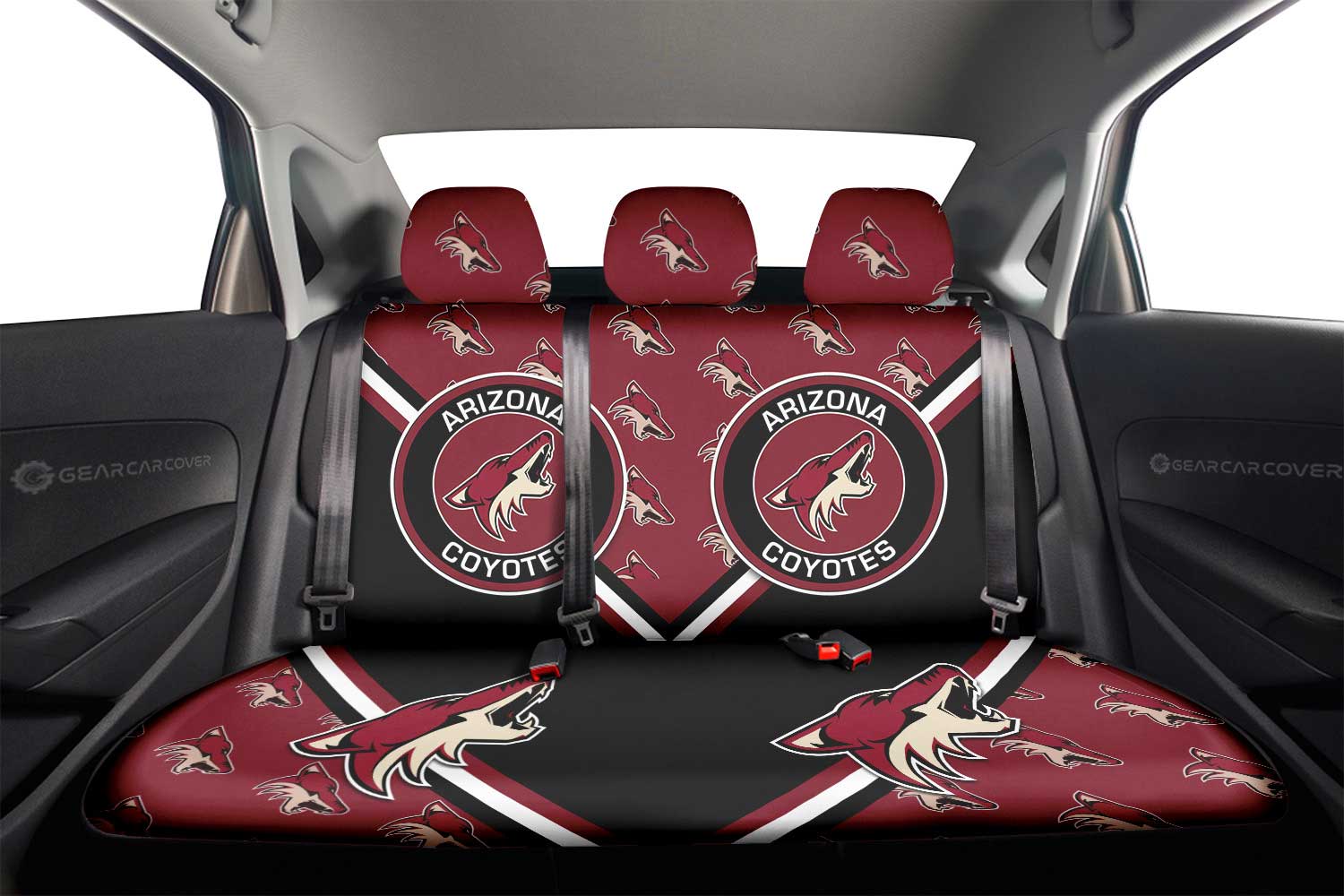 Arizona Coyotes Car Back Seat Cover Custom Car Accessories For Fans - Gearcarcover - 2