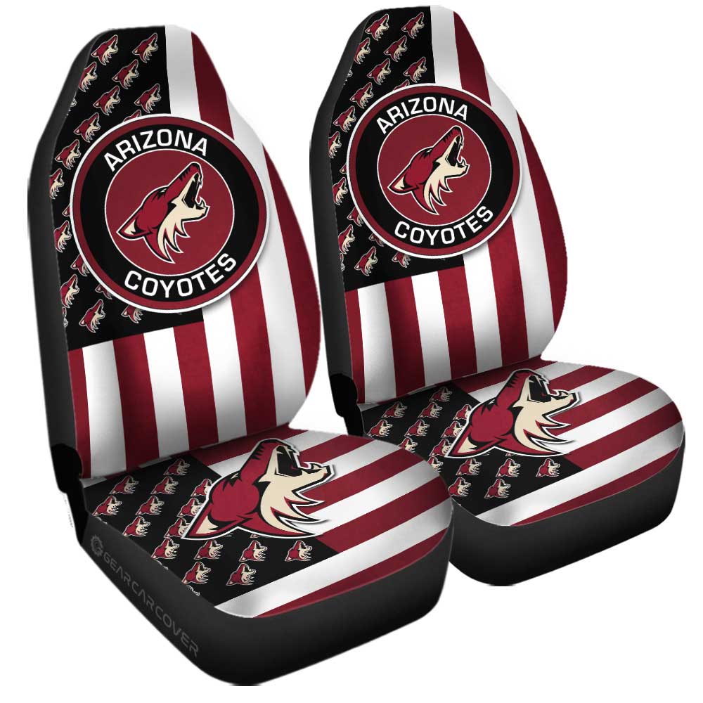 Arizona Coyotes Car Seat Covers Custom US Flag Style - Gearcarcover - 3