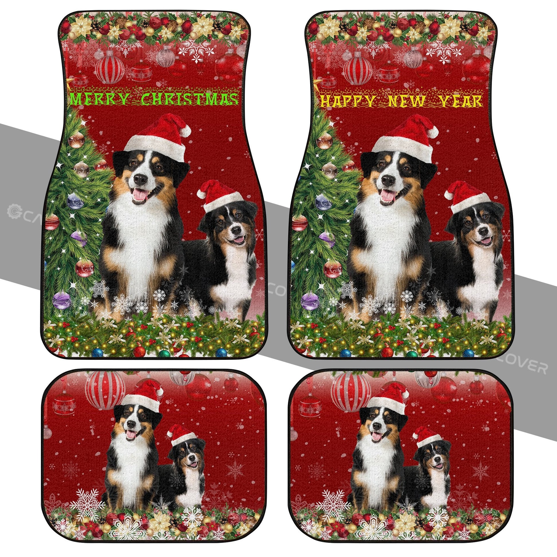 Australian Shepherds Christmas Car Floor Mats Custom Car Accessories For Dog Lovers - Gearcarcover - 2
