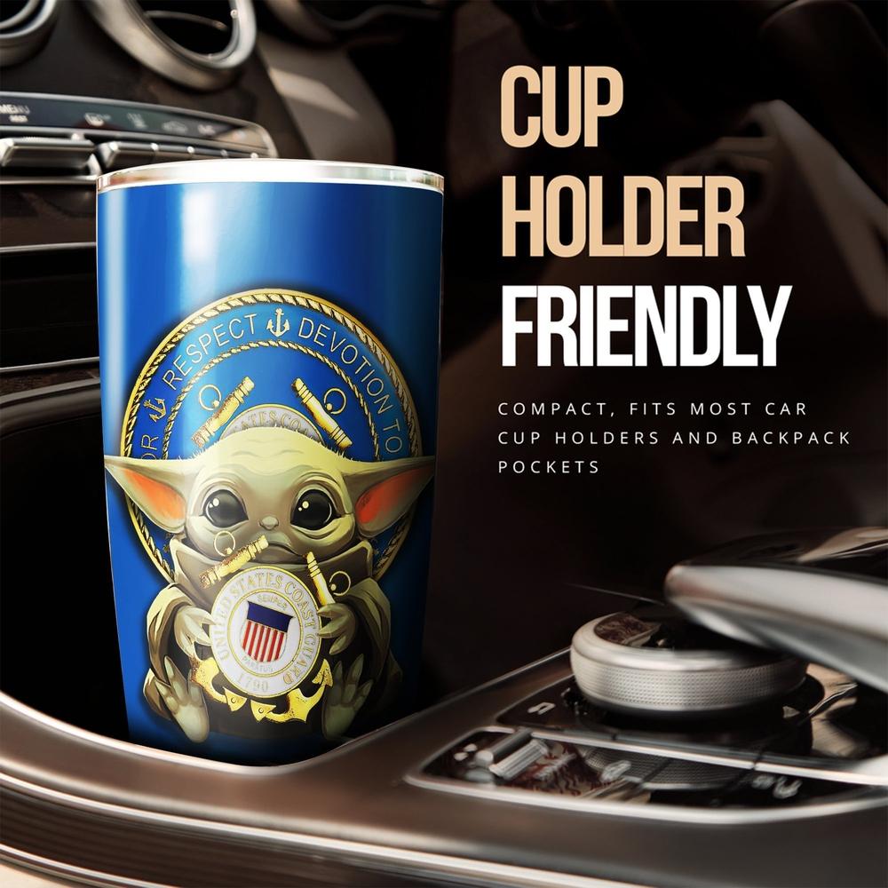 Baby Yoda U.S Coast Guard Tumbler Stainless Steel - Gearcarcover - 2