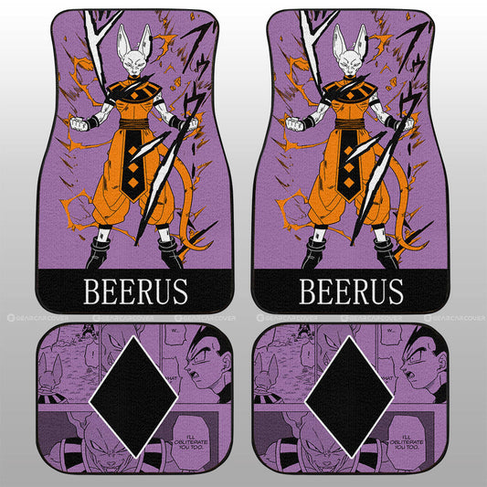 Beerus Car Floor Mats Custom Dragon Ball Anime Manga Color Style - Gearcarcover - 2