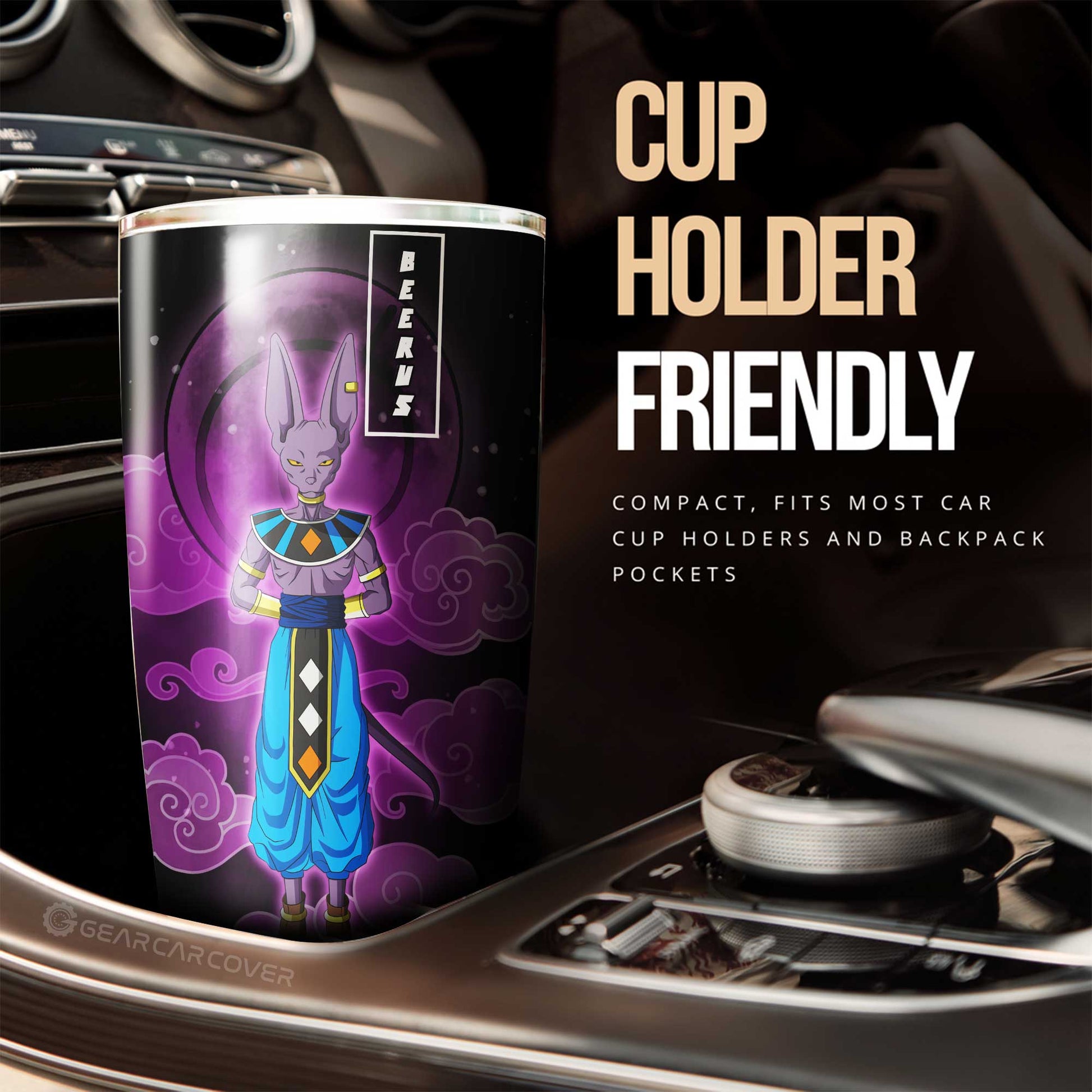 Beerus Tumbler Cup Custom Anime Dragon Ball Car Accessories - Gearcarcover - 2