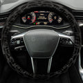 Black Cheetah Skin Steering Wheel Cover Custom Animal Skin Printed - Gearcarcover - 3