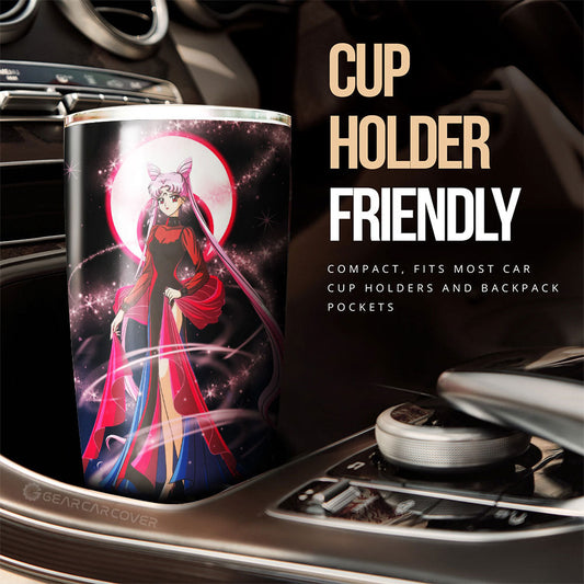Black Lady Tumbler Cup Custom Sailor Moon Anime Car Interior Accessories - Gearcarcover - 2