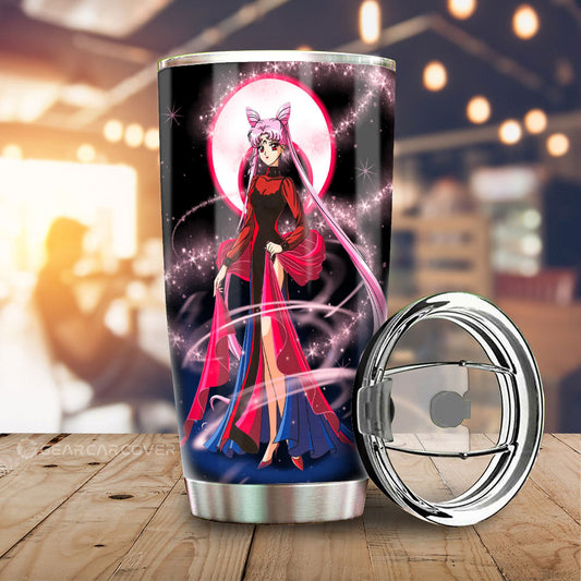 Black Lady Tumbler Cup Custom Sailor Moon Anime Car Interior Accessories - Gearcarcover - 1