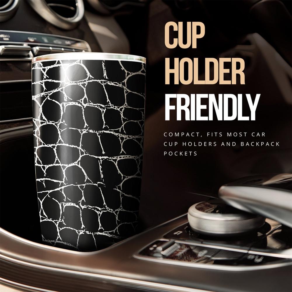 Black Skin Pattern Crocodile Tumbler Stainless Steel - Gearcarcover - 3