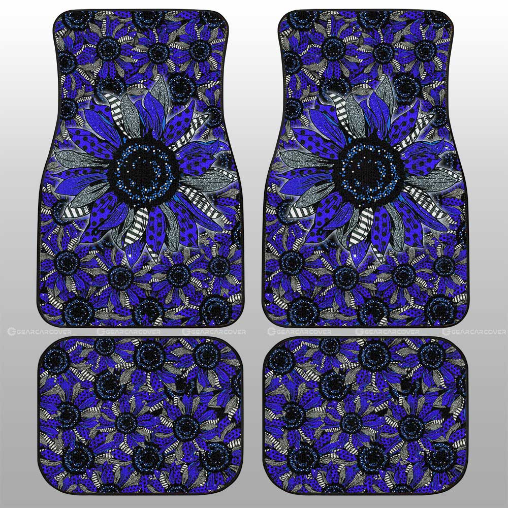 Blue Sunflower Car Floor Mats Custom Car Decoration - Gearcarcover - 2