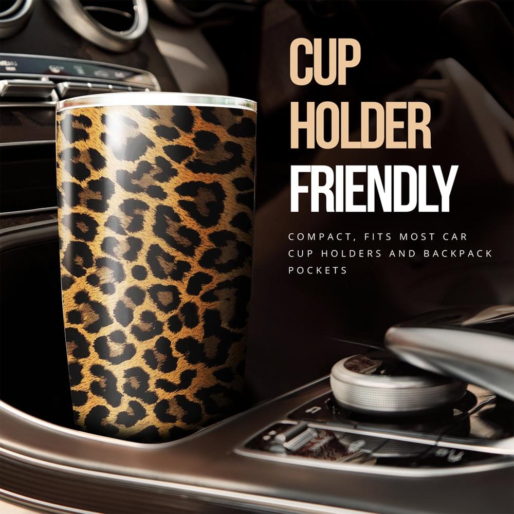 Brown Wild Cheetah Print Tumbler Cup - Gearcarcover - 3