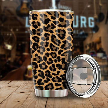 Brown Wild Cheetah Print Tumbler Cup - Gearcarcover - 1