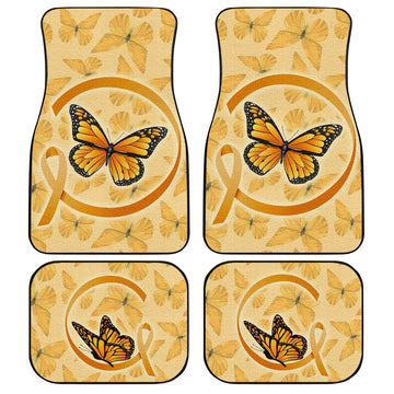Butterfly Car Floor Mats Custom Apprendix Cancer Car Accessories Meaningful Gift Idea - Gearcarcover - 1