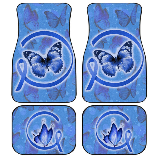 Butterfly Car Floor Mats Custom Colon Cancer Meaningful Car Accessories - Gearcarcover - 1