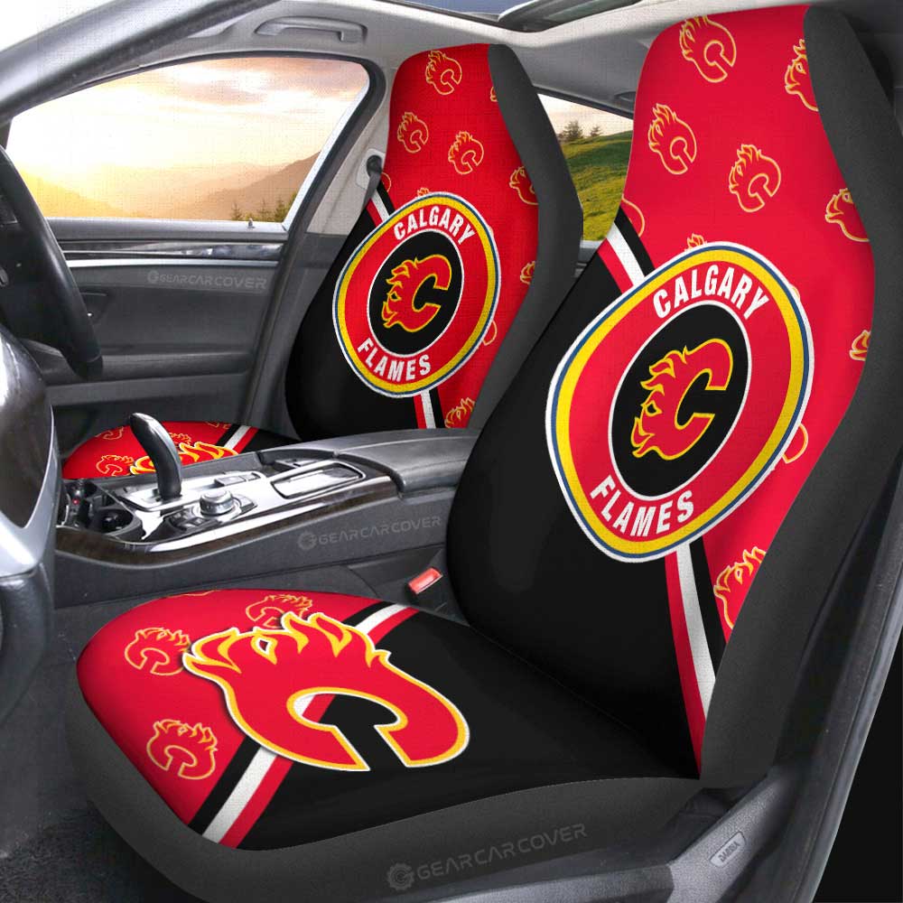 Calgary Flames Car Seat Covers Custom Car Accessories For Fans - Gearcarcover - 2