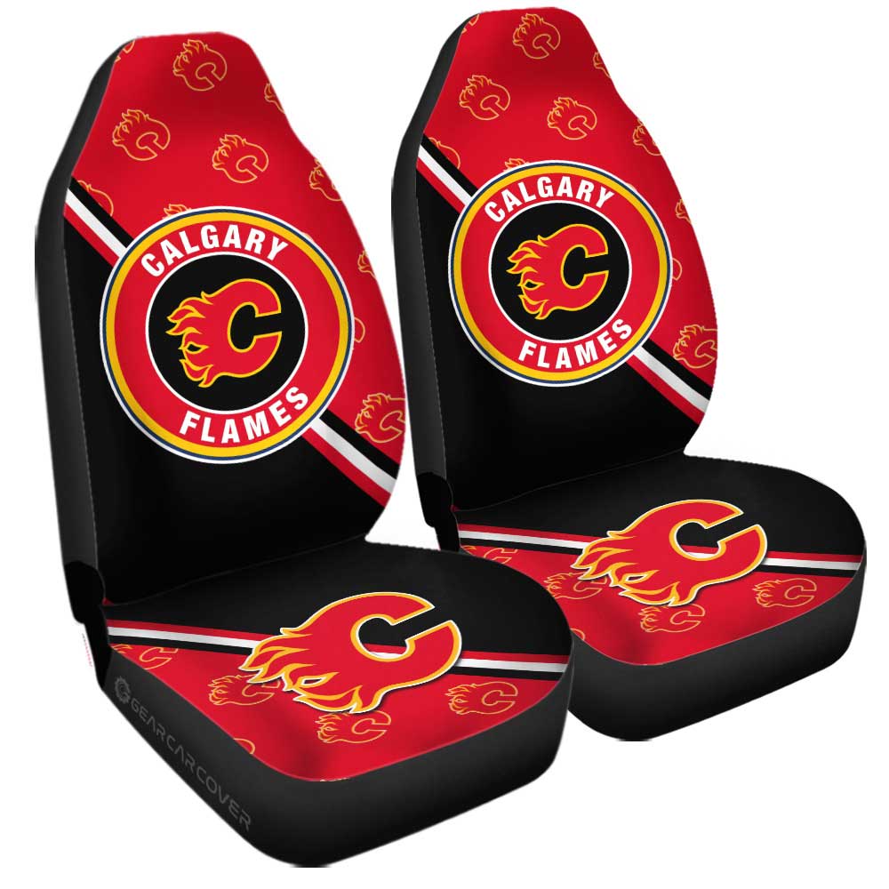 Calgary Flames Car Seat Covers Custom Car Accessories For Fans - Gearcarcover - 3