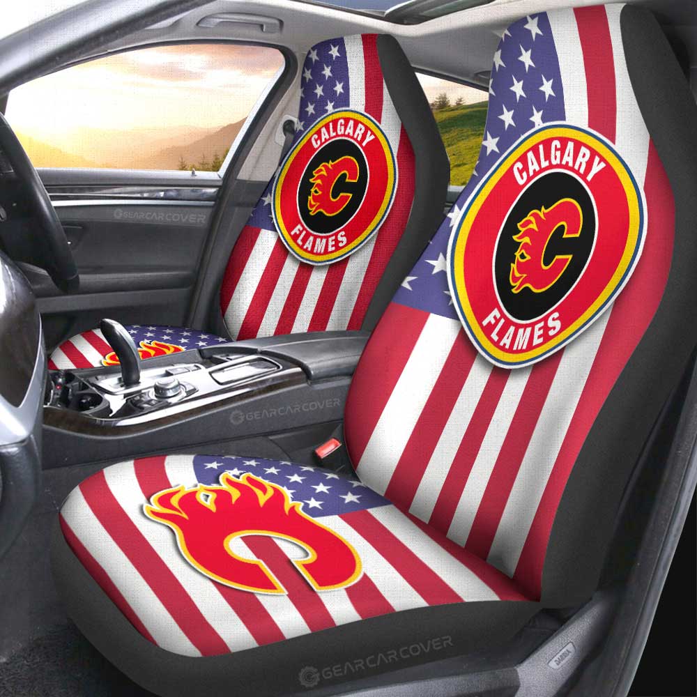 Calgary Flames Car Seat Covers Custom Car Decor Accessories - Gearcarcover - 2
