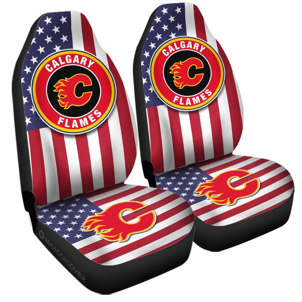 Calgary Flames Car Seat Covers Custom Car Decor Accessories - Gearcarcover - 3