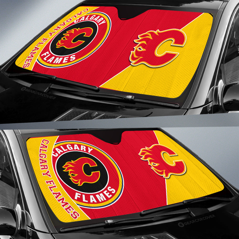 Calgary Flames Car Sunshade Custom Car Accessories For Fans - Gearcarcover - 2