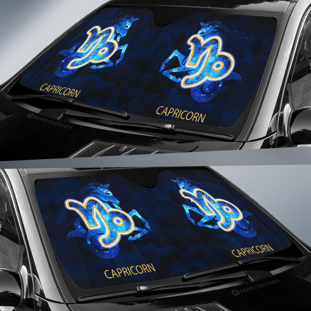 Capricorn Car Sunshade Custom Zodiac Car Interior Accessories - Gearcarcover - 3