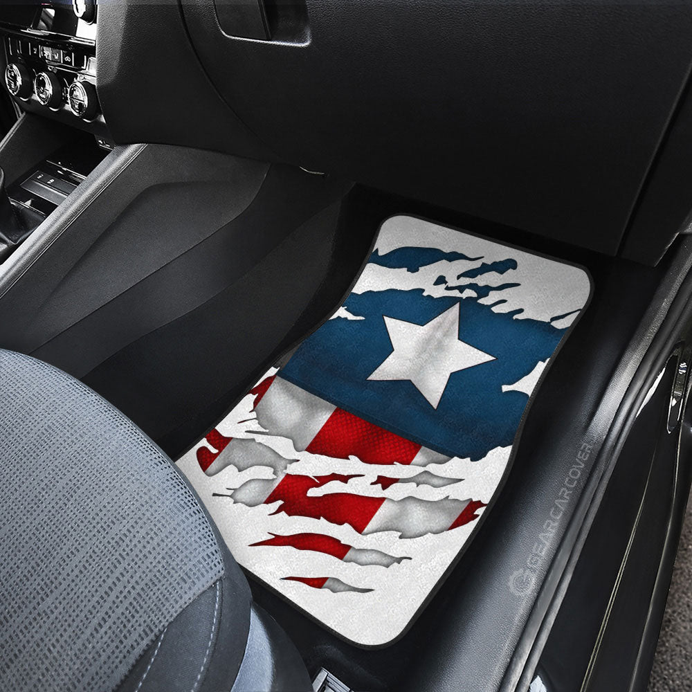 Captain America Car Floor Mats Custom Uniform Car Accessories - Gearcarcover - 3