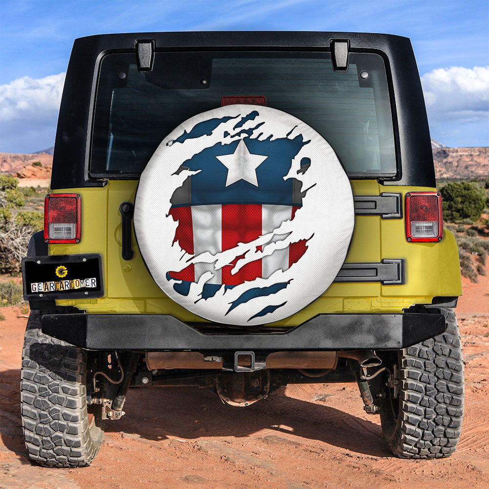 Captain America Spare Tire Cover Custom Uniform Car Accessories - Gearcarcover - 2