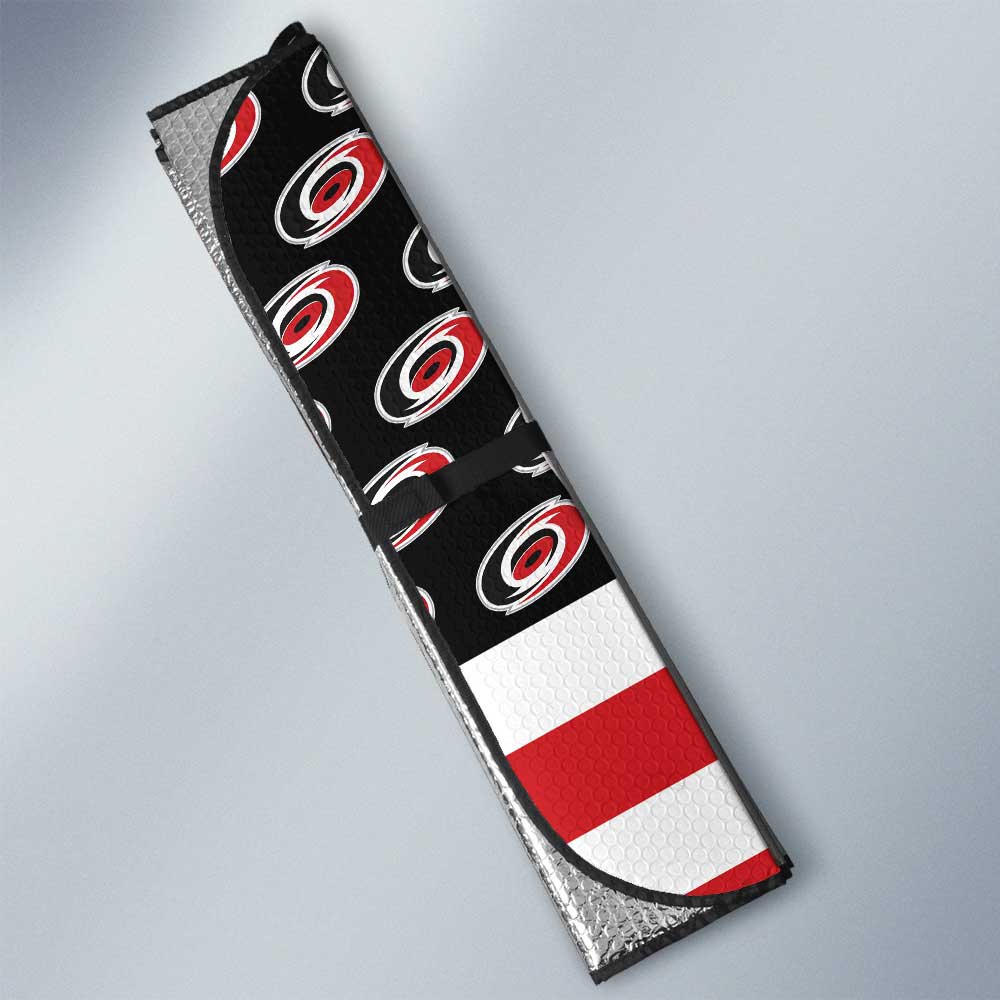 Carolina Hurricanes Car Sunshade Custom US Flag Style - Gearcarcover - 3