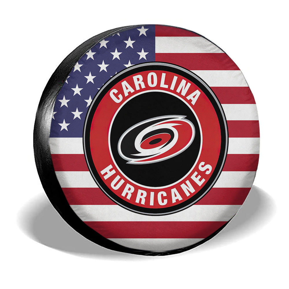 Carolina Hurricanes Spare Tire Covers Custom US Flag Style - Gearcarcover - 3