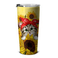 Cat Sunflower Custom Tumbler Stainless Steel - Gearcarcover - 5