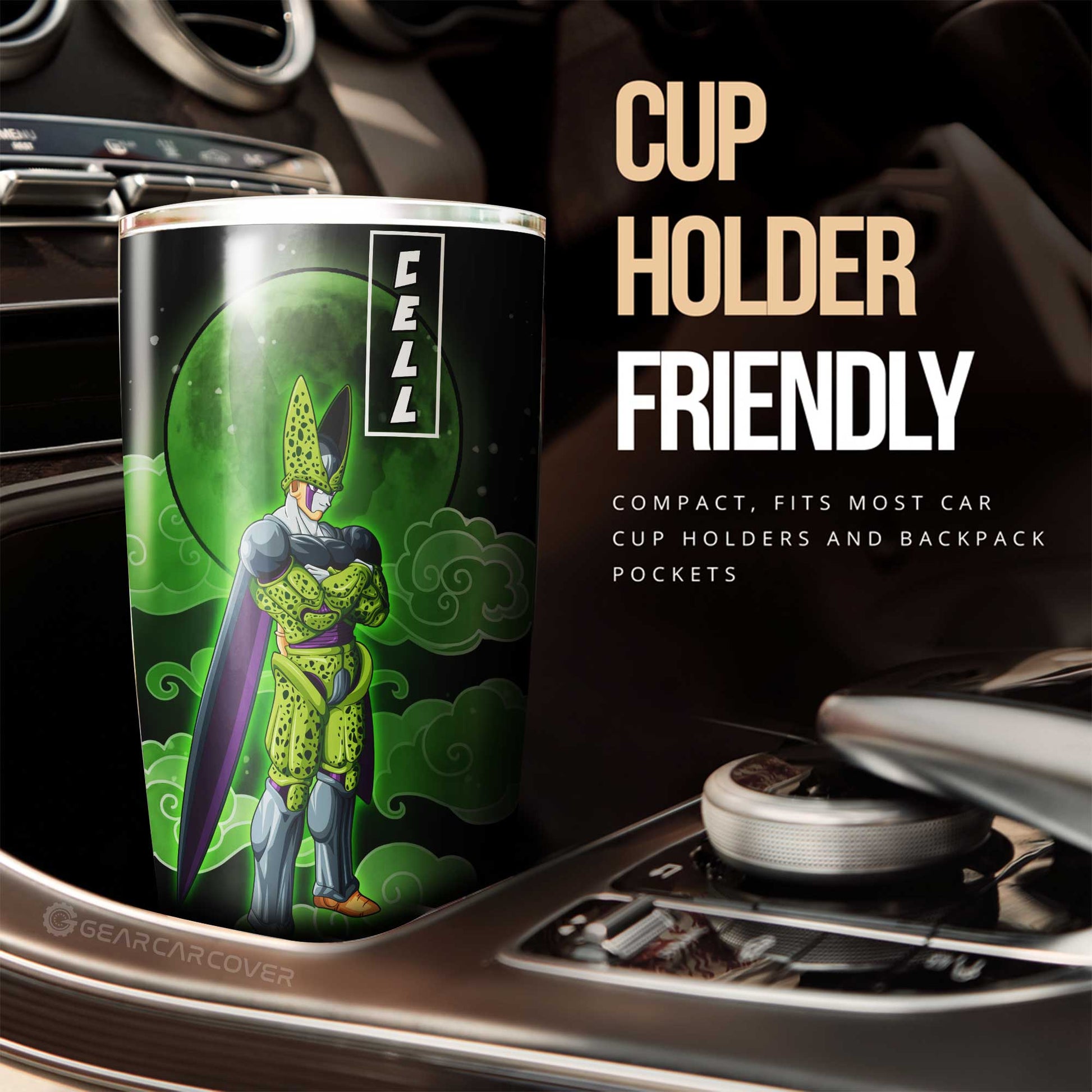 Cell Tumbler Cup Custom Dragon Ball Anime Car Interior Accessories - Gearcarcover - 2