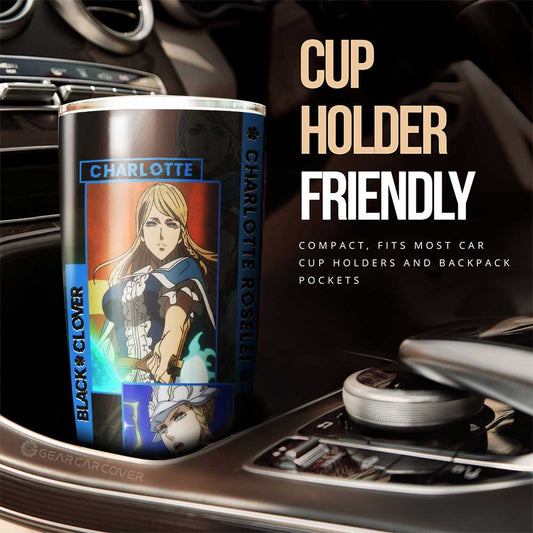 Charlotte Roselei Tumbler Cup Custom Black Clover Anime - Gearcarcover - 2