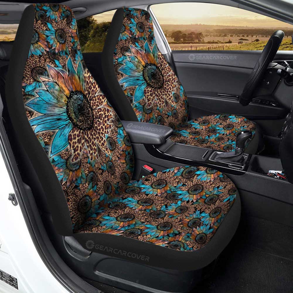 Cheetah Sunflower Car Seat Covers Custom Car Accessories - Gearcarcover - 1