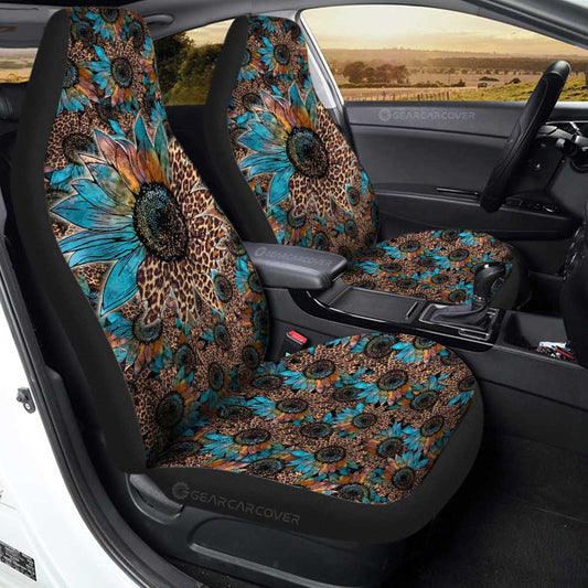 Cheetah Sunflower Car Seat Covers Custom Car Accessories - Gearcarcover - 1