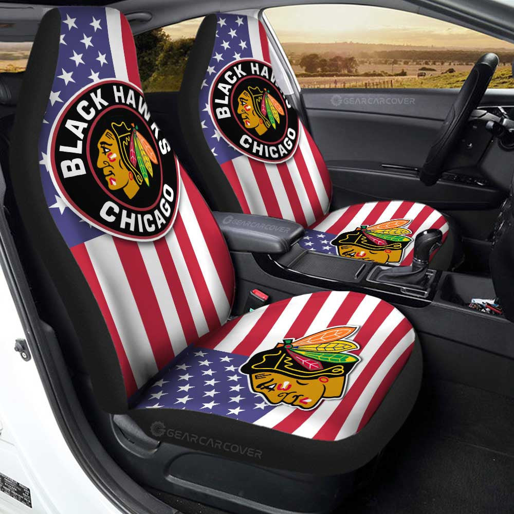 Chicago Blackhawks Car Seat Covers Custom Car Decor Accessories - Gearcarcover - 1