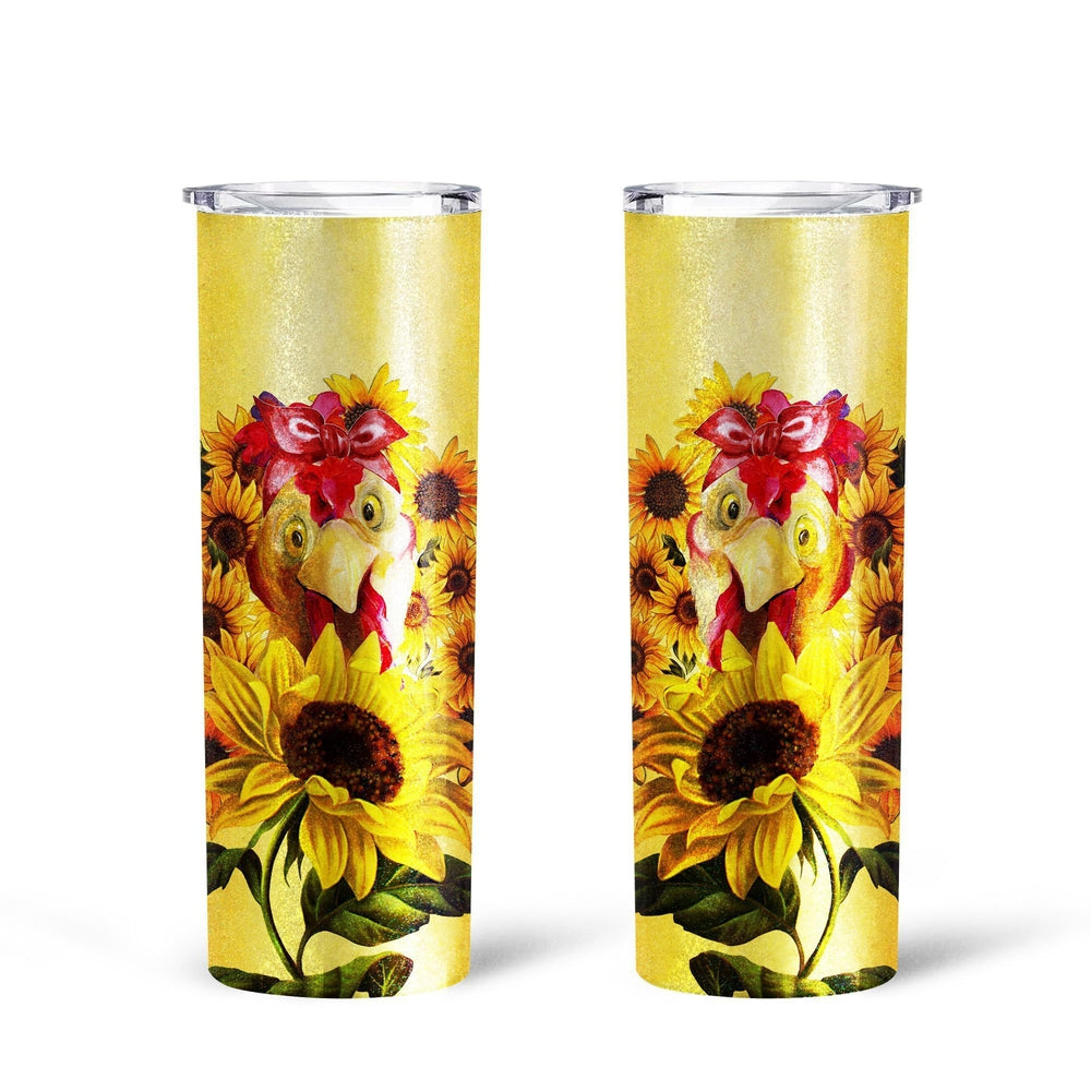 Chicken Sunflower Custom Tall Tumbler Cup Custom Accessories - Gearcarcover - 2