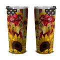 Chicken Sunflower Tumbler Stainless Steel Custom American Flag - Gearcarcover - 4