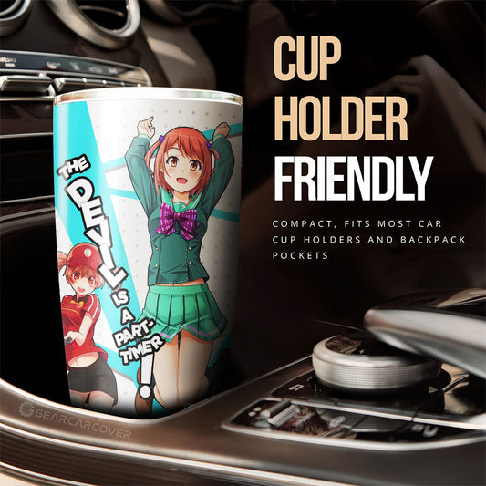 Chiho Sasaki Tumbler Cup Custom The Devil Is a Part-Timer! Anime Car Accessories - Gearcarcover - 2