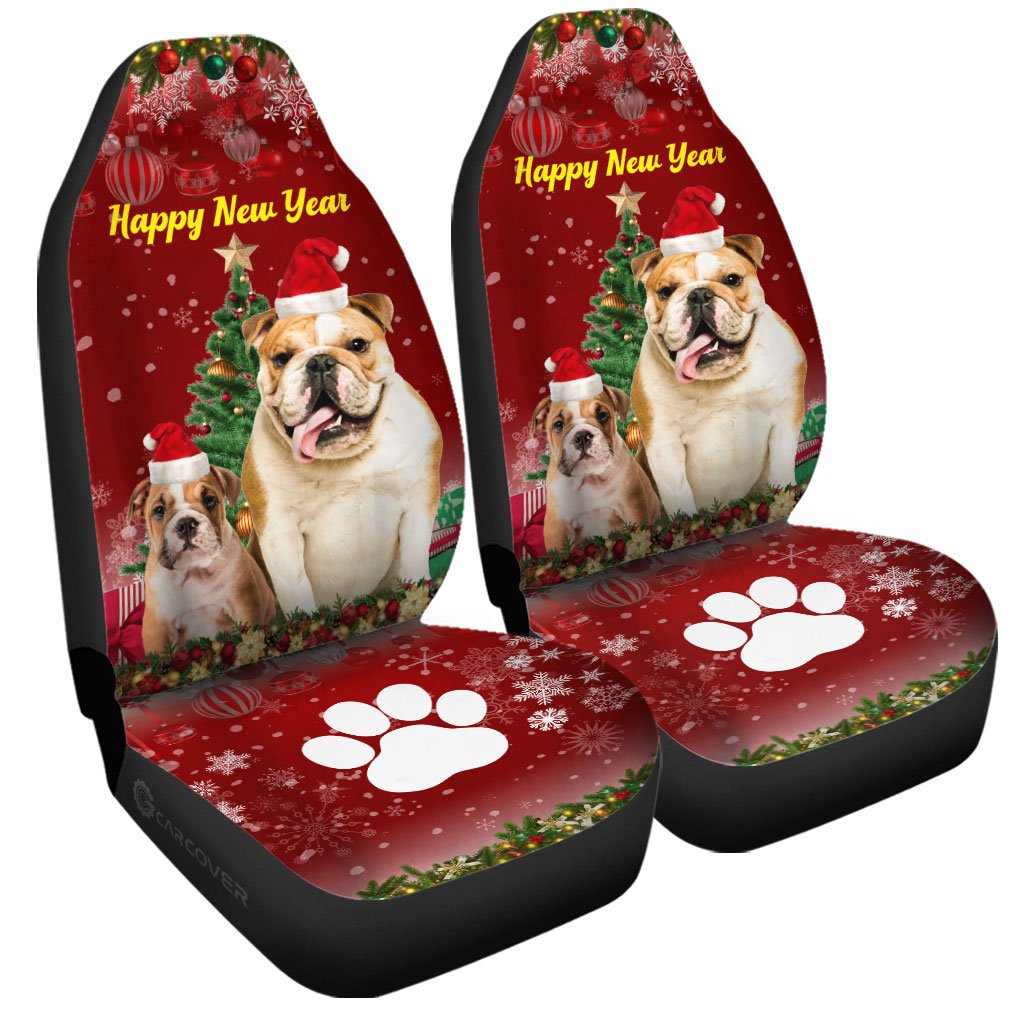 Christmas Bulldogs Car Seat Covers Custom Car Interior Accessories For Dog Lovers - Gearcarcover - 3
