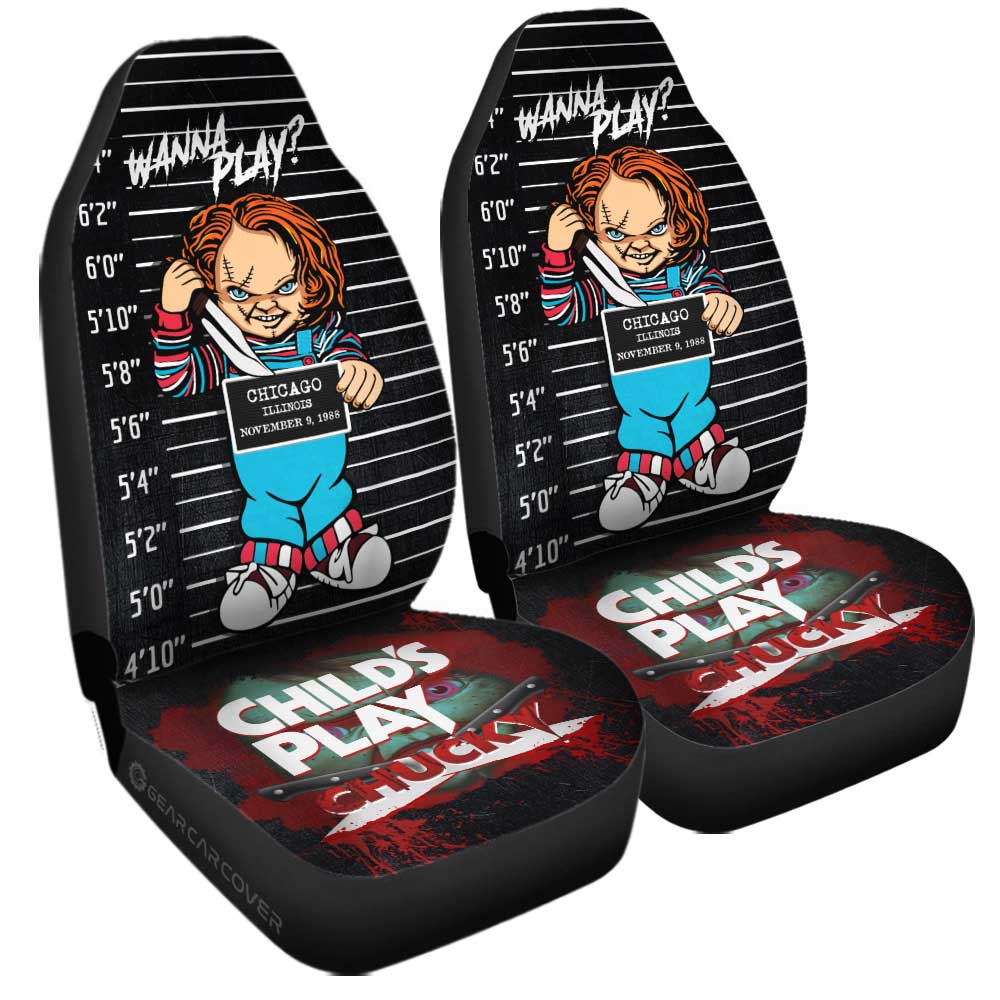 Chucky In The Child's Play Series Car Seat Covers Custom Horror Characters Car Accessories - Gearcarcover - 2