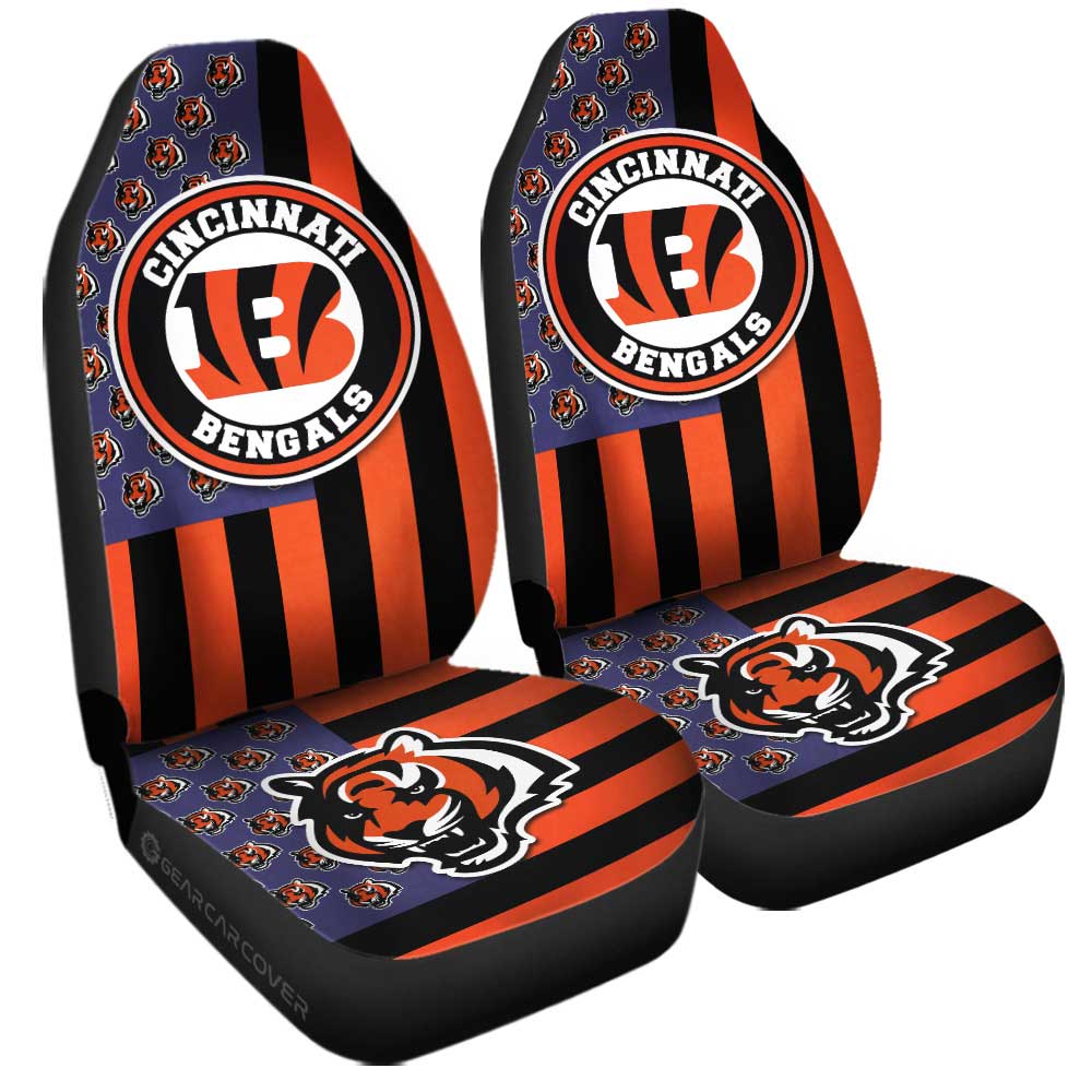 Cincinnati Bengals Car Seat Covers Custom US Flag Style - Gearcarcover - 3