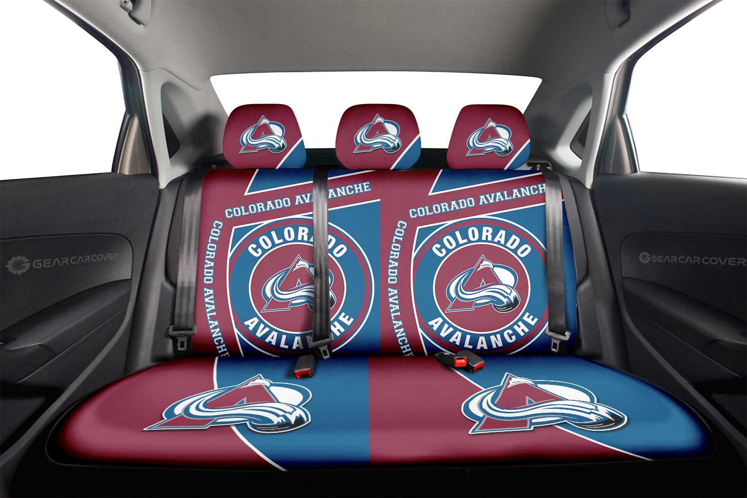 Colorado Avalanche Car Back Seat Cover Custom Car Accessories For Fans - Gearcarcover - 2