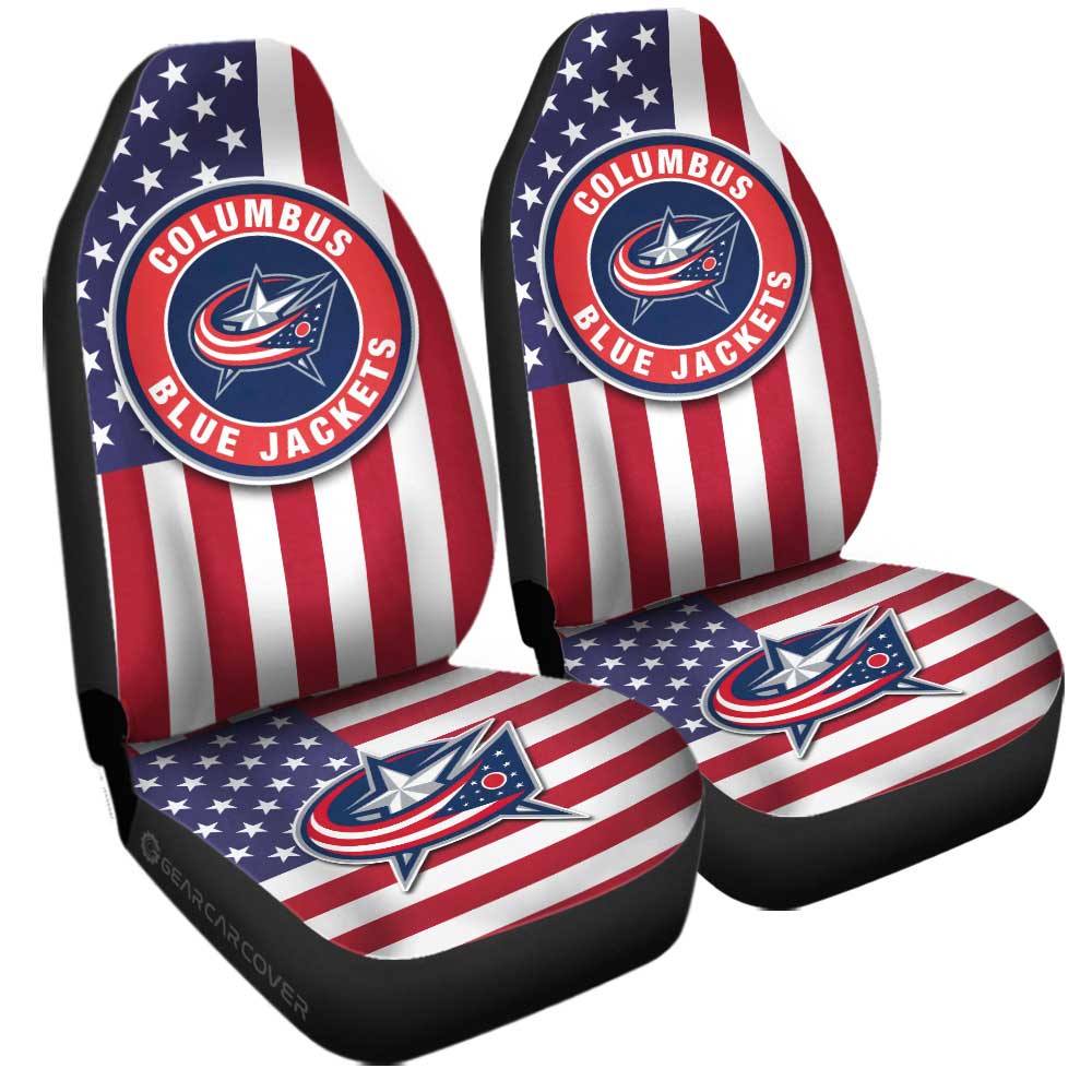 Columbus Blue Jackets Car Seat Covers Custom Car Decor Accessories - Gearcarcover - 3